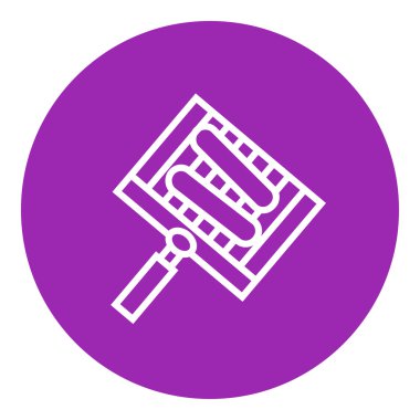 Izgara sosis ızgara için Barbekü satırı simgesi üzerinde.