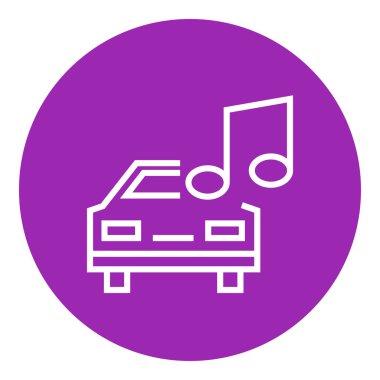 Araba ile müzik Not satırı simgesi.