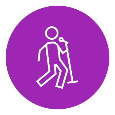 Adam mikrofon satırı simgesi ile şarkı.