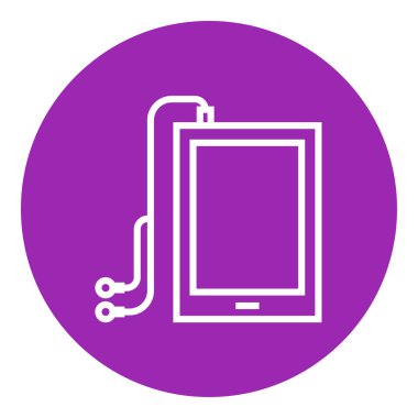 Kulaklık satırı simgesi ile tablet.