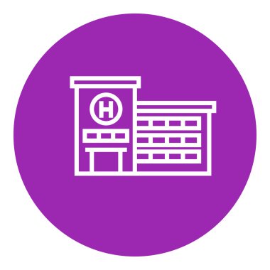 Hastane inşa çizgisi simgesi.