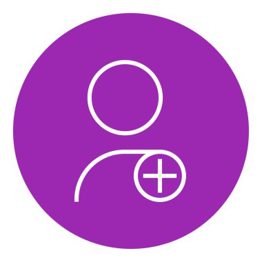 Kullanıcı profili ile artı işareti satırı simgesi.