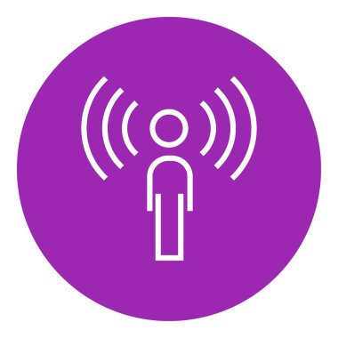 Ses satırı simgesi olan adam.