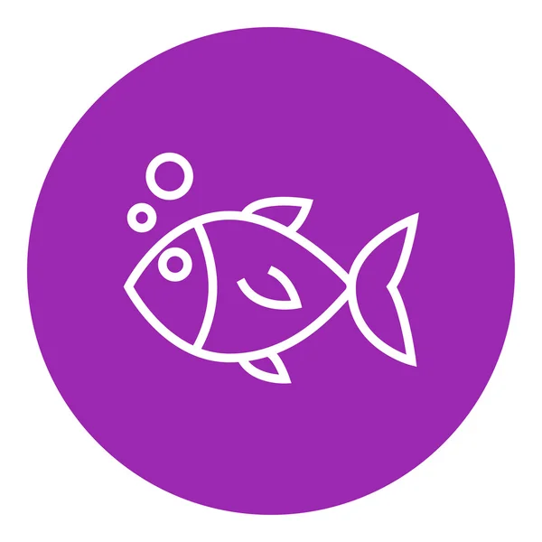 Piccolo pesce sotto l'icona della linea d'acqua . — Vettoriale Stock