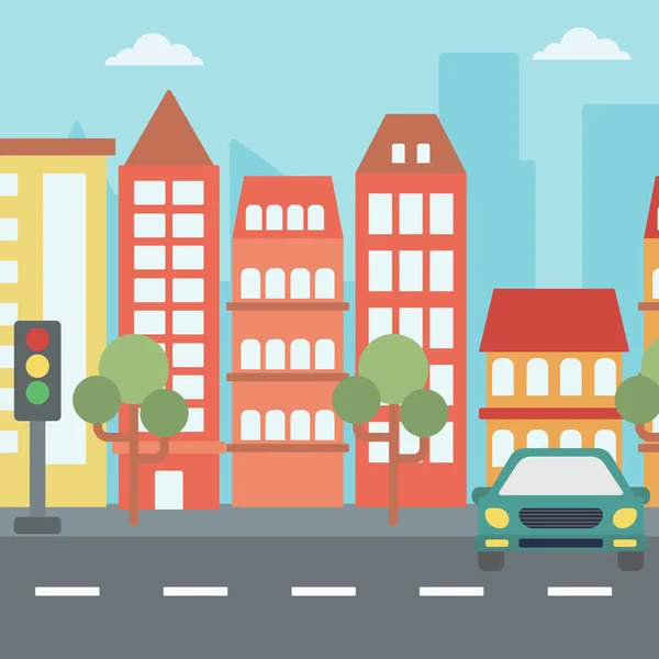 Fondo de la ciudad moderna . — Vector de stock