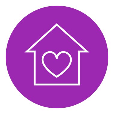 House ile kalp sembol satırı simgesi.