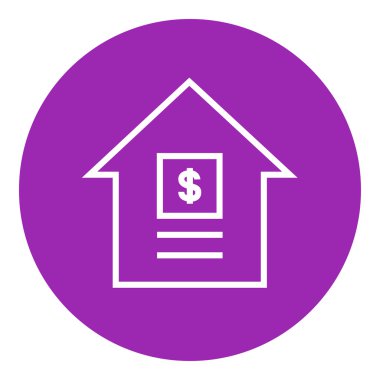 House ile dolar sembol satırı simgesi.