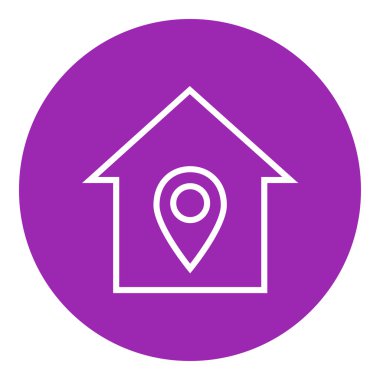 House with pointer line icon.