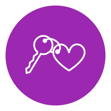 Kalp satırı simgesi olarak anahtarları için biblo.