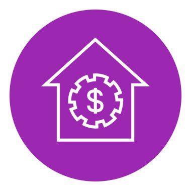 House ile dolar sembol satırı simgesi.