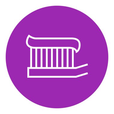 Diş fırçası ile diş macunu satırı simgesi.