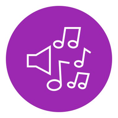 Hoparlörler müzik notlar çizgi simgesiyle.