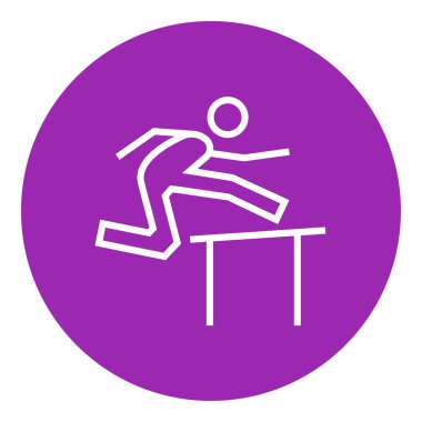 Bariyer satırı simgesi üzerinde koşan adam.