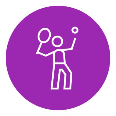 Büyük Tenis satırı simgesi oynayan adam.