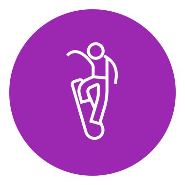 Erkek snowboard satırı simgesi.