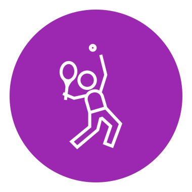 Büyük Tenis satırı simgesi oynayan adam.