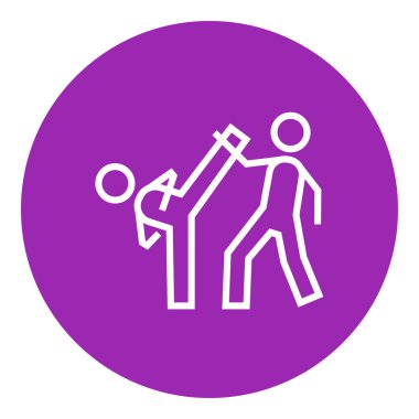 Karate savaşçıları satırı simgesi.