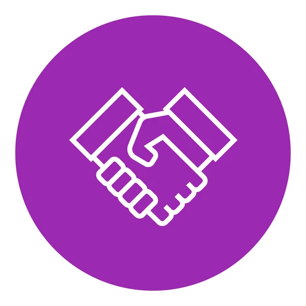 Handshake e ícone de linha de transação imobiliária de sucesso . —  Vetores de Stock