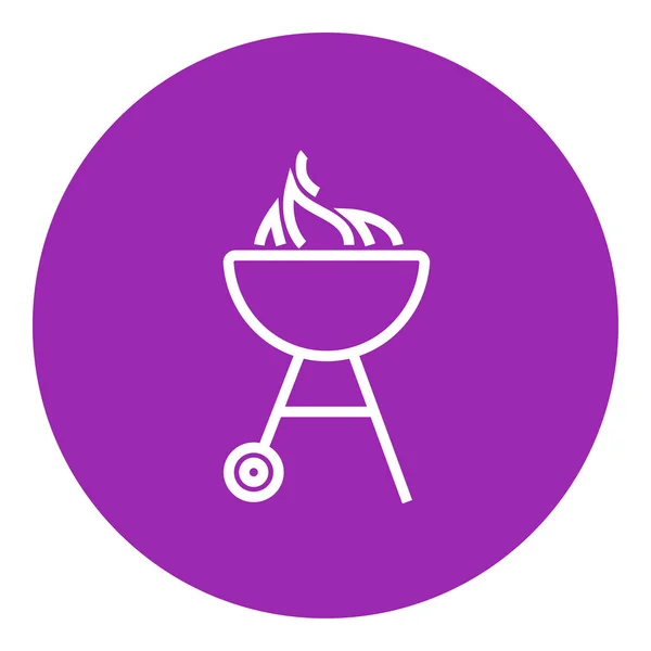 Bouilloire barbecue grill ligne icône . — Image vectorielle