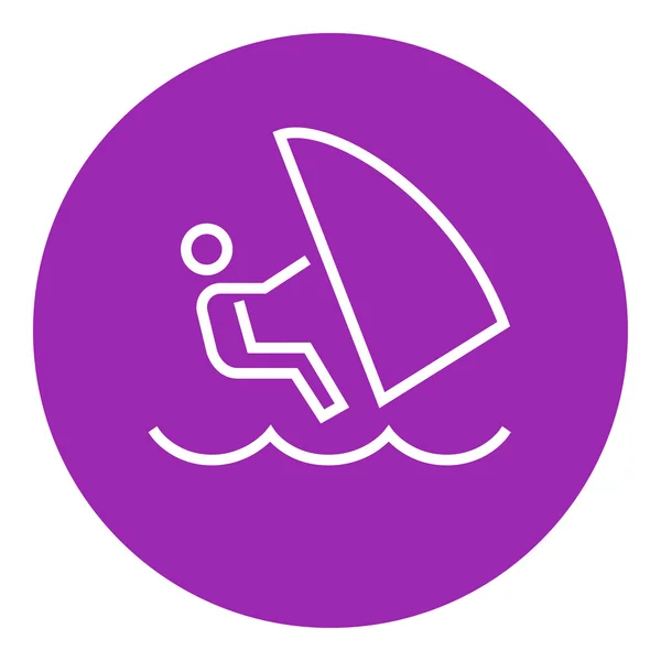 Icono de línea de windsurf . — Vector de stock