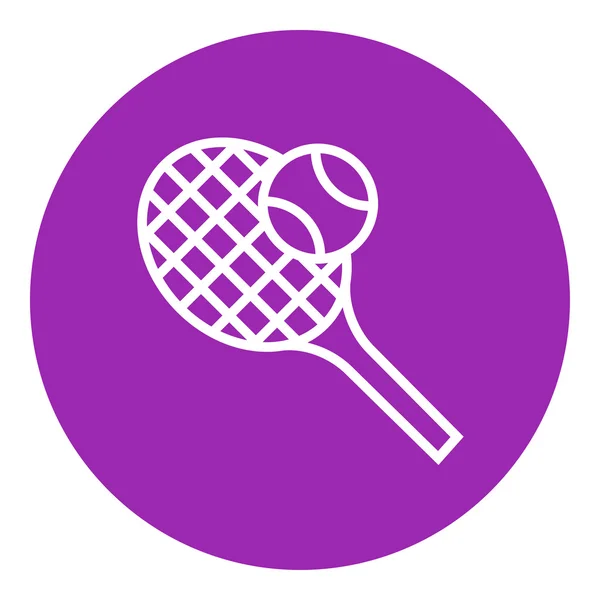 Tenis raket ve top satırı simgesi. — Stok Vektör