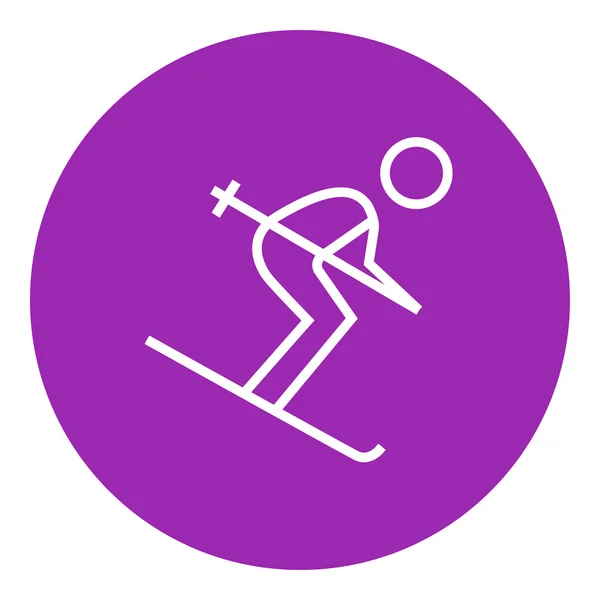 Downhill skiing line icon. — Stock Vector