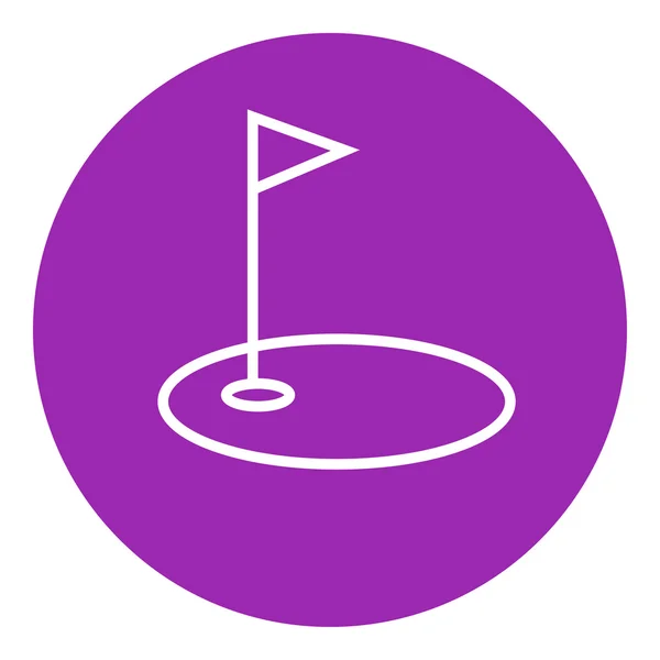 Agujero de golf con bandera icono de línea . — Archivo Imágenes Vectoriales