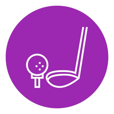 Golf topu ve atıcı satırı simgesi.