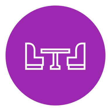 Kamp van iç oturma satırı simgesi ile.