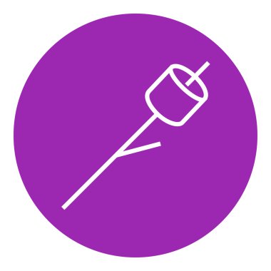 Tahta sopa satırı simgesi üzerinde kavrulmuş lokum.