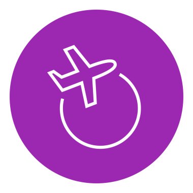 Uçak satırı simgesi tarafından seyahat.