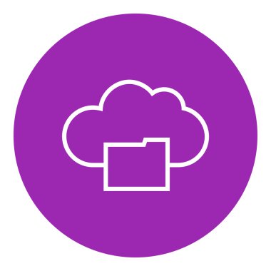 Bulut hesaplama çizgisi simgesi.