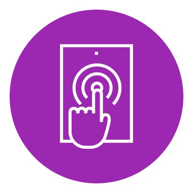 Dijital tablet satırı simgesi dokunmadan parmak.