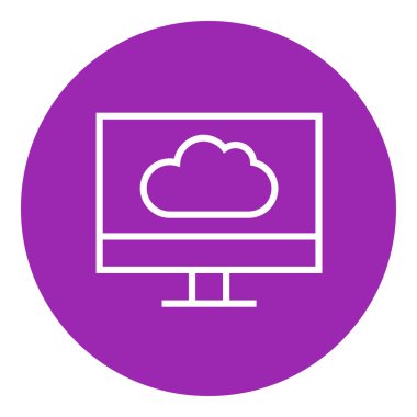 Bulut hesaplama çizgisi simgesi.