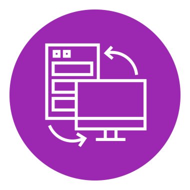 Personal computer set line icon.