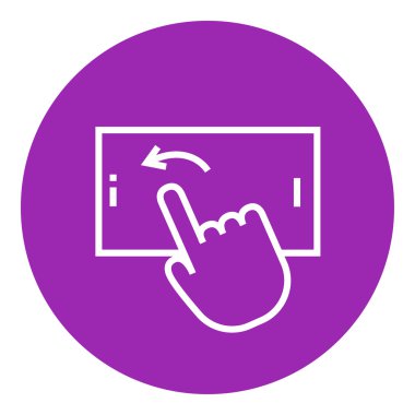 Smartphone satırı simgesi dokunmadan parmak.