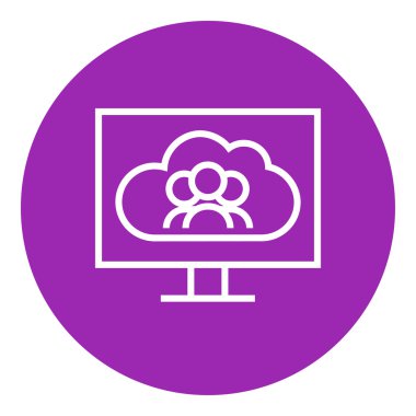 Bulut hesaplama çizgisi simgesi.