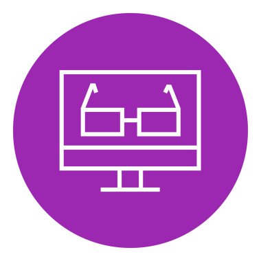 Gözlük bilgisayar monitörü satırı simgesi.