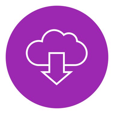 Oku aşağıya doğru simgesi olan bulut.