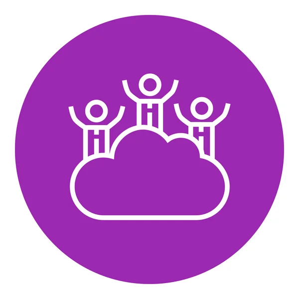 Icona della linea di cloud computing. — Vettoriale Stock