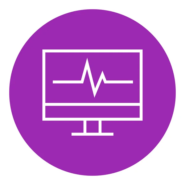 Heart beat monitor line icon. — Stock Vector