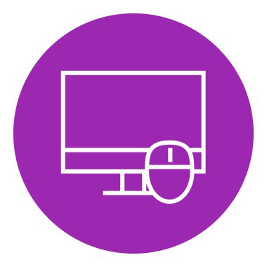 Bilgisayar monitörü ve fare satırı simgesi.