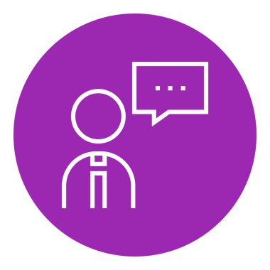 Adam ile konuşma kare satırı simgesi.