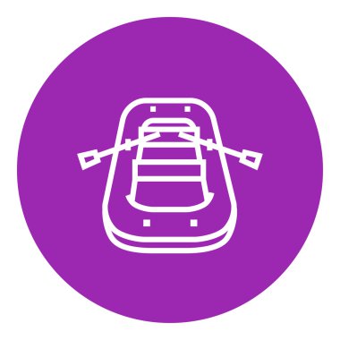 Şişirilebilir tekne çizgisi simgesi.