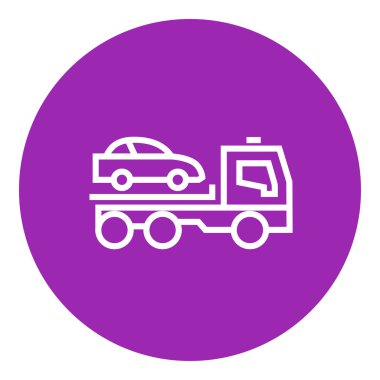 Çekici kamyon çizgisi simgesi.