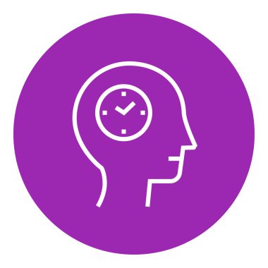 İnsan kafası ile saat satırı simgesi.