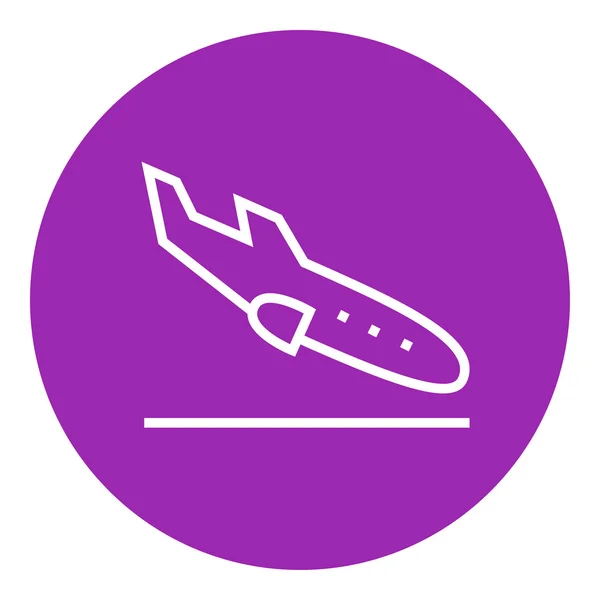 Landing aircraft line icon. — Stock Vector