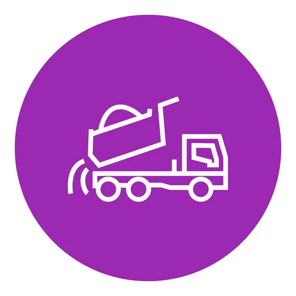 Dump truck lijn pictogram. — Stockvector