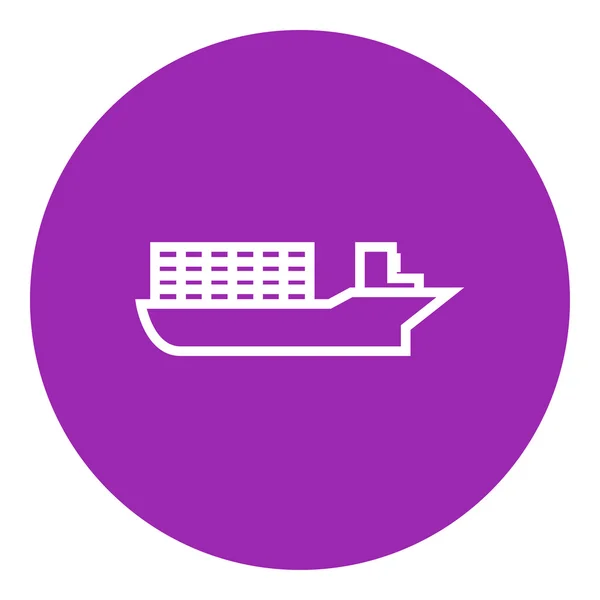 Lading containerschip lijn pictogram. — Stockvector