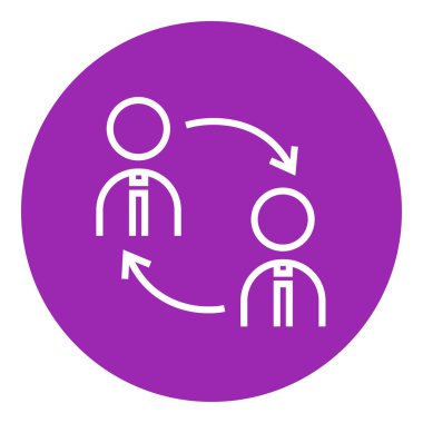 Staff turnover line icon.